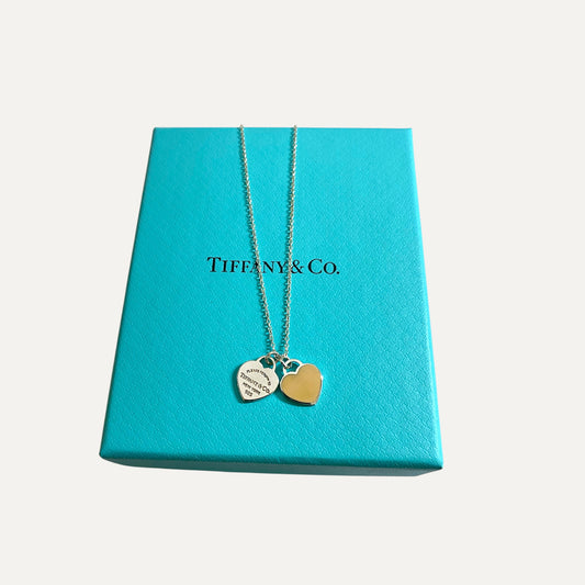 Collana Tiffany e Co cuori mini smalto rosa