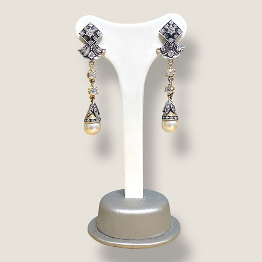 Orecchino perla pendente