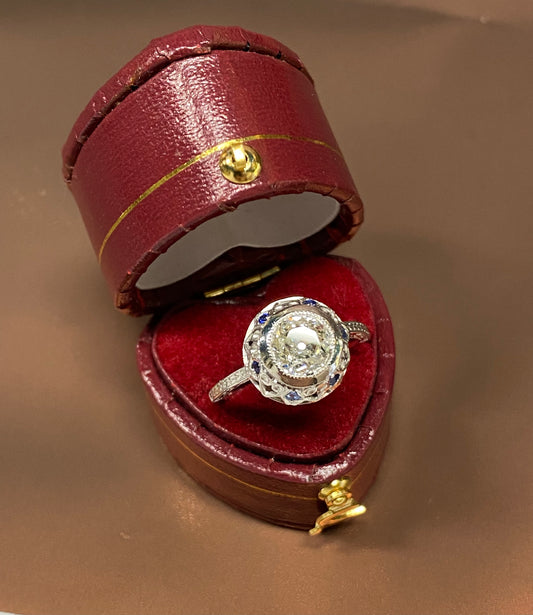 Anello solitario art Déco